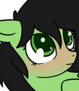 🥺 卡通, 小马, 绿色, 黑色, 粉丝作品, 动漫 telegram sticker