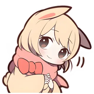 😊 Аниме, Кролик, Кавай, Милый, Мультфильм, Наклейка telegram sticker