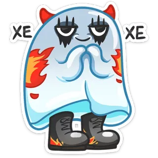 😈 XE XE hantu, setan, kartun, stiker, monster, iblis whatsapp sticker