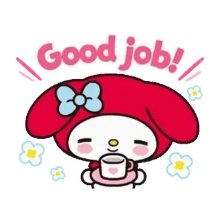 😊 My Melody Good job! My Melody, Sanrio, kawaii, lindo, bien hecho, ánimo telegram sticker
