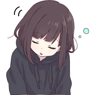 😮‍💨 anime, girl, cute, cartoon, sleepy, kawaii whatsapp sticker