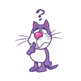 🙃 gatto, cartone animato, animale, viola, illustrazione, adesivo telegram sticker