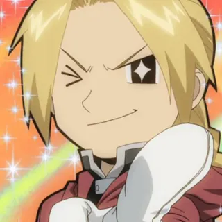 😉 Edward Elric Fullmetal Alchemist อนิเมะ, มังงะ, จิบิ, ขยิบตา, ตัวละคร telegram sticker