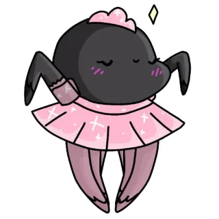💃 ragno, carino, rosa, cartone animato, personaggio, animale, kawaii telegram sticker