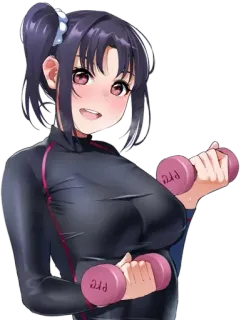 🤤 PRC Anime, Mädchen, Sport, Gewichte, Fitness telegram sticker
