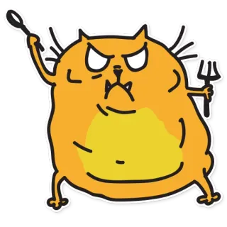 😠 cat, demon, devil, evil, angry, fork telegram sticker