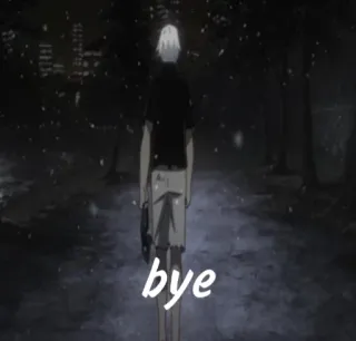 ⛓️ bye goodbye, farewell, sad, anime, night telegram sticker