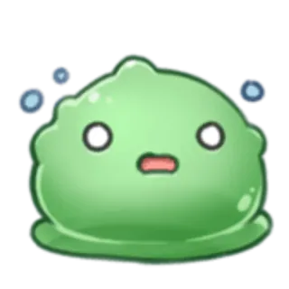 😲 слайм, зеленый, мультфильм, монстр, удивлённый telegram sticker