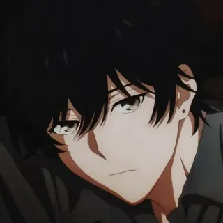 🕳 Anime, Manga, Personaje, Retrato, Ilustración, Arte, Pelo Negro, Chico whatsapp sticker