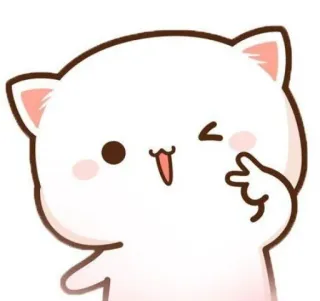 ✌️ gatto, kawaii, carino, cartone animato, animale telegram sticker