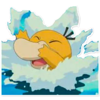 🌊 Psyduck Pokemon โกลดั๊ก, โปเกมอน, น้ำ, เป็ด, สัตว์, สีเหลือง whatsapp sticker