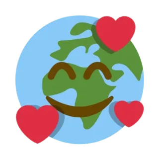 🥰 Earth, love, hearts, planet, world, emoji telegram sticker