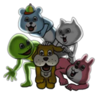 👀 dibujos animados, animales, oso, gato, perro, conejo, rana whatsapp sticker