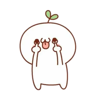 💘 cartoon, middle finger, cute, offensive, rude, sticker, sprout, tongue telegram sticker