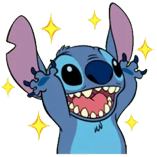 ✨ Stitch Lilo & Stitch fröhlich, niedlich, Alien, Cartoon, heiter telegram sticker