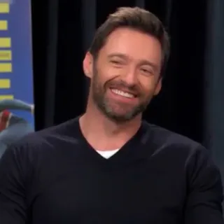 💀 Hugh Jackman actor, celebrity, man, smile, portrait whatsapp sticker