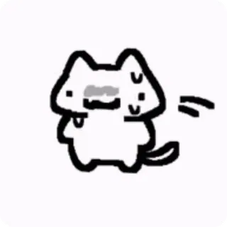 😰 cat, doodle, cute, animal, drawing telegram sticker