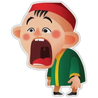 😲 만화, 캐릭터, 입 벌림, 소리 지름 whatsapp sticker