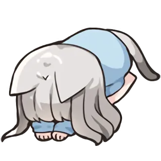 😖 Чиби, Милый, Животное, Мультфильм, Сонный, Аниме telegram sticker