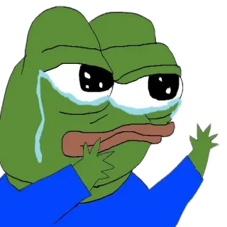 😢 Pepe the Frog ペペ, カエル, 悲しい, ミーム, 泣く telegram sticker