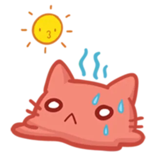 😓 猫, 緊張, 汗, かわいい, 可愛い telegram sticker