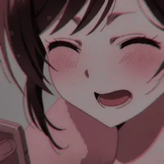 ⛓ anime, ragazza, felice, ritratto telegram sticker
