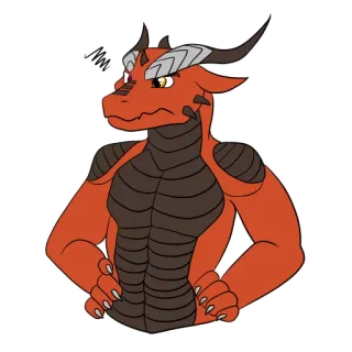 😠 dragon, anthropomorphe, créature, fantaisie, dessin animé telegram sticker