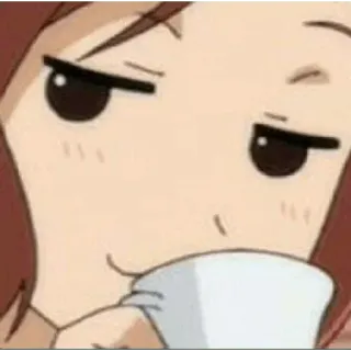 🍁 anime, ragazza, arrogante, tè, meme, espressione facciale, cartone animato telegram sticker