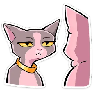 😒 แมว, แมวสฟิงซ์, มีม, การ์ตูน, สัตว์ telegram sticker