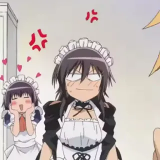 🍂 Anime, Maid, Marah, Frustrasi, Kartun, Kostum Maid telegram sticker