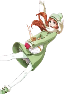 😃 anime, winter, girl, coat, falling telegram sticker