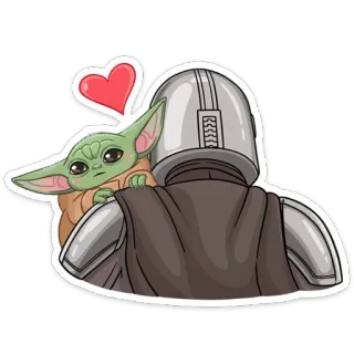 ❤️ Grogu The Mandalorian Grogu, Baby Yoda, The Mandalorian, Star Wars, mignon, cœur, casque telegram sticker
