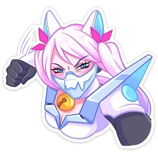 👊 Anime, Naklejka, Kreskówka, Postać, Kocica, Fantasy telegram sticker