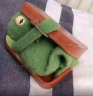⚰️ Kermit the Frog kermit, rana, burattino, triste, panino telegram sticker