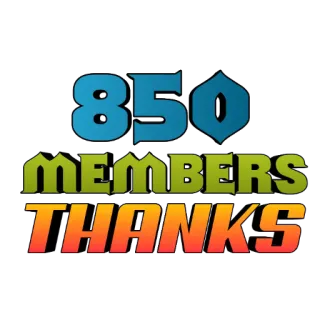⏺ 850 MEMBERS THANKS membres, merci, 850, communauté whatsapp sticker