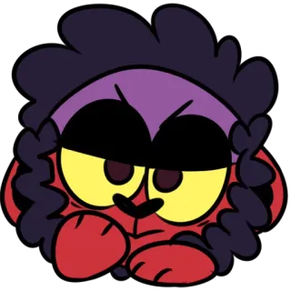 😠 Cartoon, Monster, Niedlich, Lustig, Lila, Rot, Kreatur, Figur, Animation telegram sticker