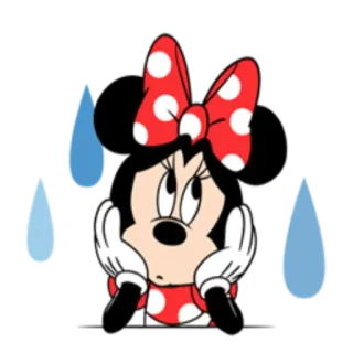 🌦 Minnie Mouse cartoon, mouse, tears, sad, disney, minnie mouse whatsapp sticker