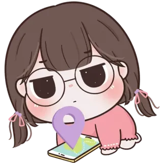 🧚‍♀ Dibujos animados, Chica, Mapa, Ubicación, Lindo telegram sticker