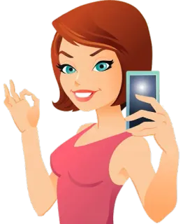 🤳 femme, selfie, dessin animé, illustration, ok, femme, smartphone, fille telegram sticker