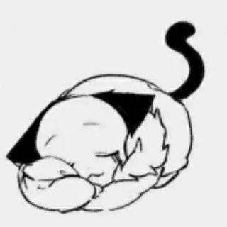 🌸 chat, dormir, animal, mignon, dessin animé telegram sticker