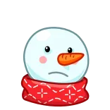 😡 snowman, winter, christmas, snow, scarf, carrot, cute, cartoon telegram sticker