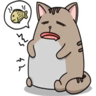 🍔 gatto, triste, pesce, animale, affamato, adesivo whatsapp sticker