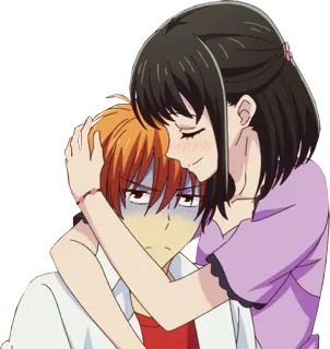 😰 Fruits Basket Аниме, Романтика, Объятия, Милый telegram sticker