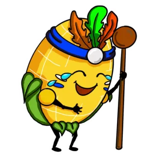 😂 cartoon, corn, native american, mascot, character, funny, stickers telegram sticker
