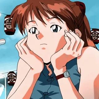 😶 Asuka Langley Soryu Evangelion anime, character, girl, portrait, Asuka Langley Soryu, Evangelion telegram sticker