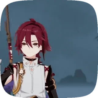 😏 Heizou Genshin Impact 平蔵, 原神, アニメ, ゲームキャラクター, アクション telegram sticker