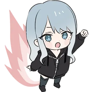 🔥 动漫, 可爱, 卡哇伊, Q版, 女孩, 卡通, 贴纸 whatsapp sticker
