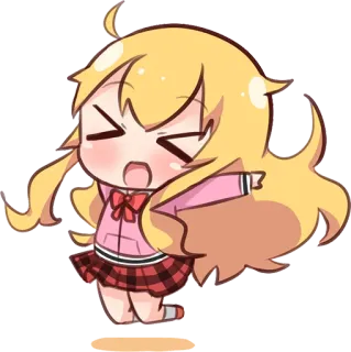 😆 anime, girl, chibi, cute, cartoon, illustration telegram sticker