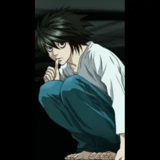 📓 L Lawliet Death Note Аниме, Детектив, Интеллектуальный, Манга, Персонаж telegram sticker
