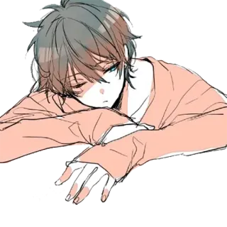 😪 Anime, Jongen, Slapen, Moe, Rusten, Manga, Jeugd whatsapp sticker